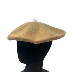 Importina Genuine Basque Beret Wool Hat Cap Made in France Vintage Tan Paris